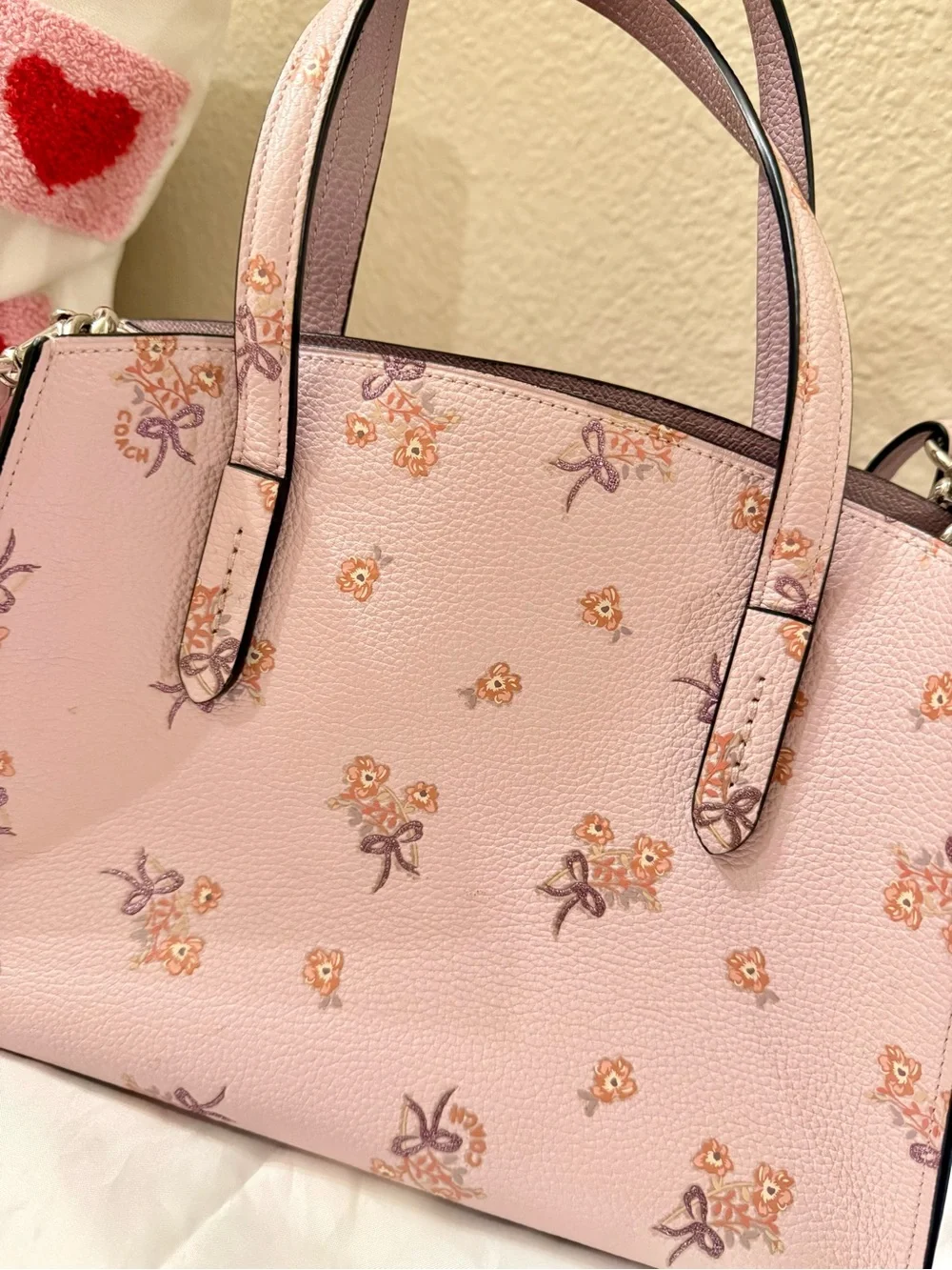 Coach Charlie 28 in floral pink ice print. Review call outs!!